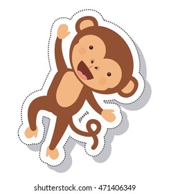 funny monkey isolated icon vector illustration design