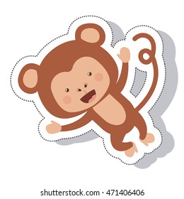 funny monkey isolated icon vector illustration design