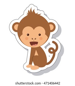 funny monkey isolated icon vector illustration design