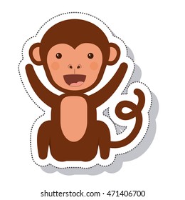 funny monkey isolated icon vector illustration design