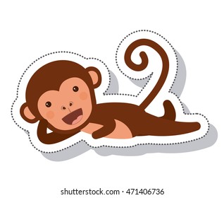 funny monkey isolated icon vector illustration design