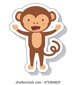 funny monkey isolated icon vector illustration design