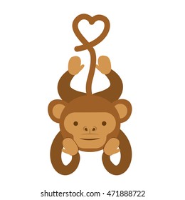 funny monkey isolated icon vector illustration design