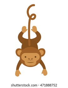 funny monkey isolated icon vector illustration design
