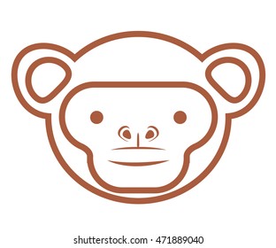 funny monkey isolated icon vector illustration design