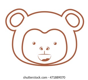 funny monkey isolated icon vector illustration design