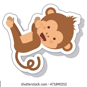 funny monkey isolated icon vector illustration design