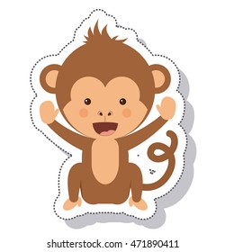 funny monkey isolated icon vector illustration design