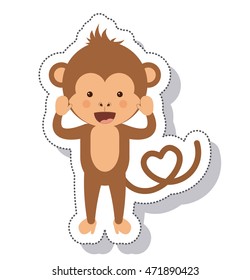 funny monkey isolated icon vector illustration design