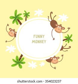 Funny monkey print for kids