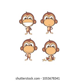Funny monkey set