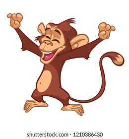 Funny Monkey Singing Vector Illustration 