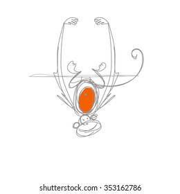 Funny monkey sketch for your design. Vector illustration