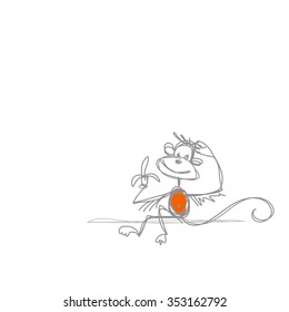 Funny monkey sketch for your design. Vector illustration