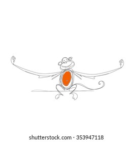 Funny monkey sketch for your design. Vector illustration