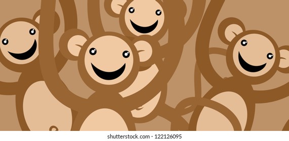 Funny monkey team party
