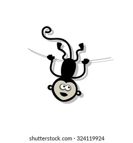 Funny monkey for your design. Vector illustration