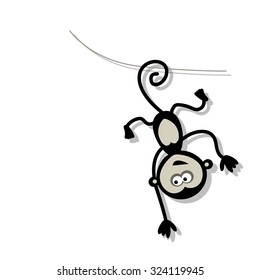 Funny monkey for your design. Vector illustration