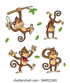 Funny monkeys banana set 