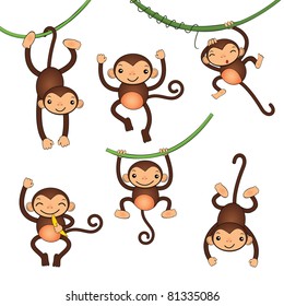 Funny monkeys set