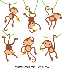 Funny monkeys set