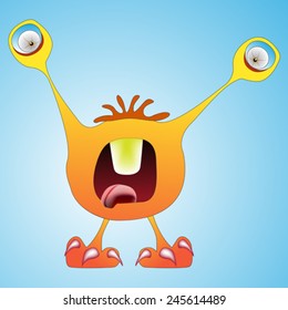 funny monster, abstract vector art illustration, image contains gradient mesh