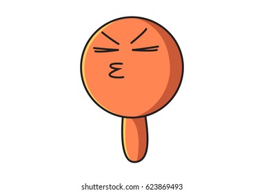 Funny Monster Angry. vector Illustration. Isolated on white background.
