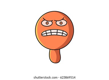 Funny Monster Angry. vector Illustration. Isolated on white background.