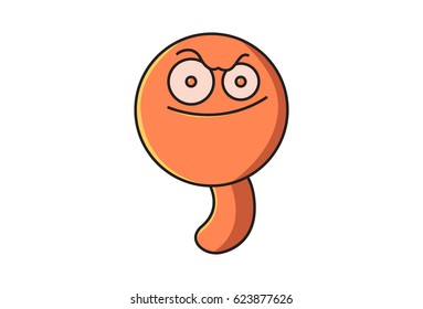 Funny Monster Angry. Vector Illustration. Isolated on white background.