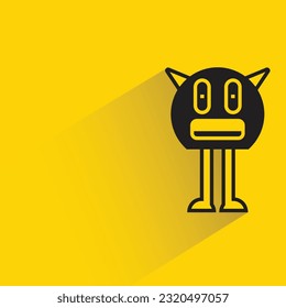 funny monster avatar with shadow on yellow background