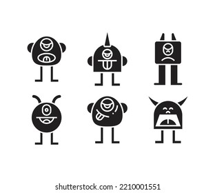 funny monster avatars set illustration
