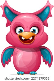Funny monster bird with wings