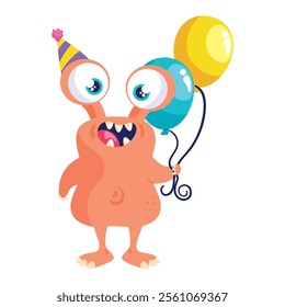 funny monster birthday party isolated