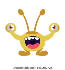 funny monster with bulging eyes comic character