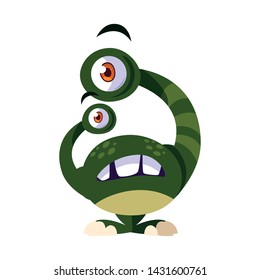 funny monster with bulging eyes comic character