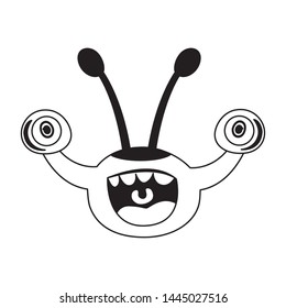 funny monster with bulging eyes comic character