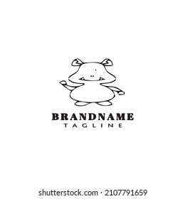 funny monster cartoon logo icon design template black modern isolated vector illustration