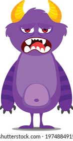 Funny monster cartoon vector art and illustration