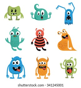 Funny Monster Character Design Vector