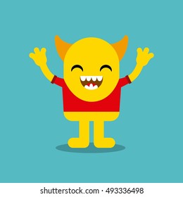 funny monster character icon vector illustration design