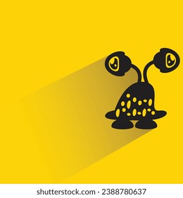 funny monster character on yellow background