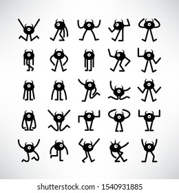 funny monster characters, comic cartoon design set