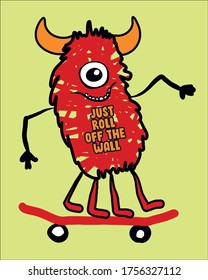 gracioso repartidor de monstruo. Ilustración vectorial