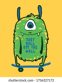 funny monster deliveryman. Vector Illustration