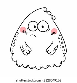 Funny monster in doodle style. Coloring book for child.