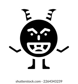 funny monster funny glyph icon vector. funny monster funny sign. isolated symbol illustration