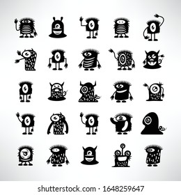 funny monster icons character vector set