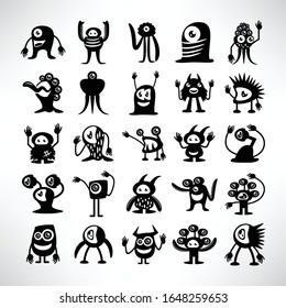 funny monster icons character vector set