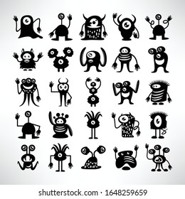 funny monster icons character vector set