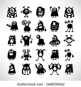 funny monster icons character vector set